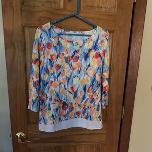 Talbots 3/4 sleeve Tulip Top